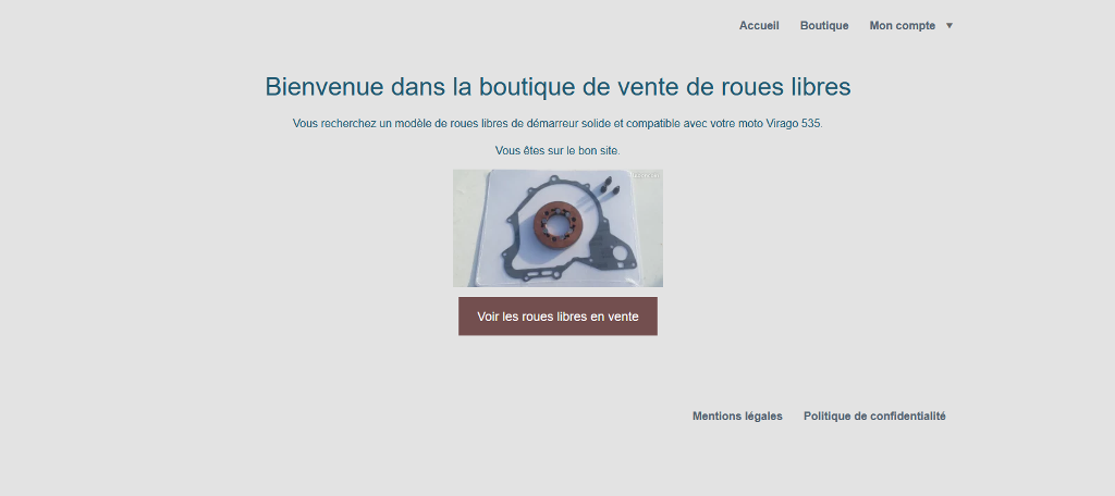 developpement site boutique de vente de roues libres